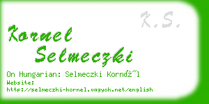 kornel selmeczki business card